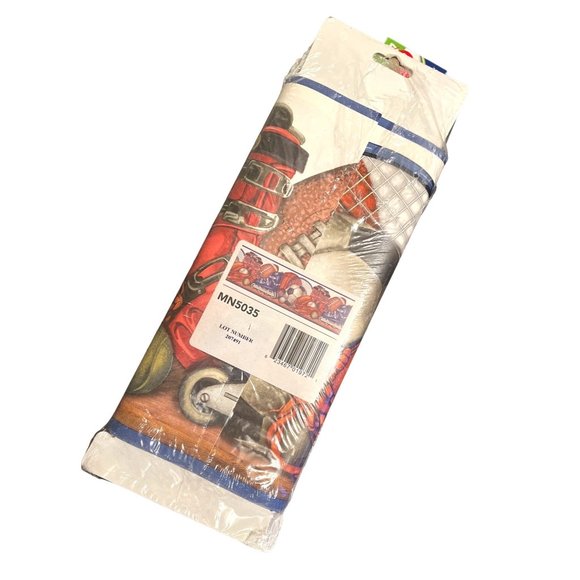 Vtg Sports Equipment Wallpaper Pre-Pasted Border Design by Color 5 Yards - Picture 3 of 3